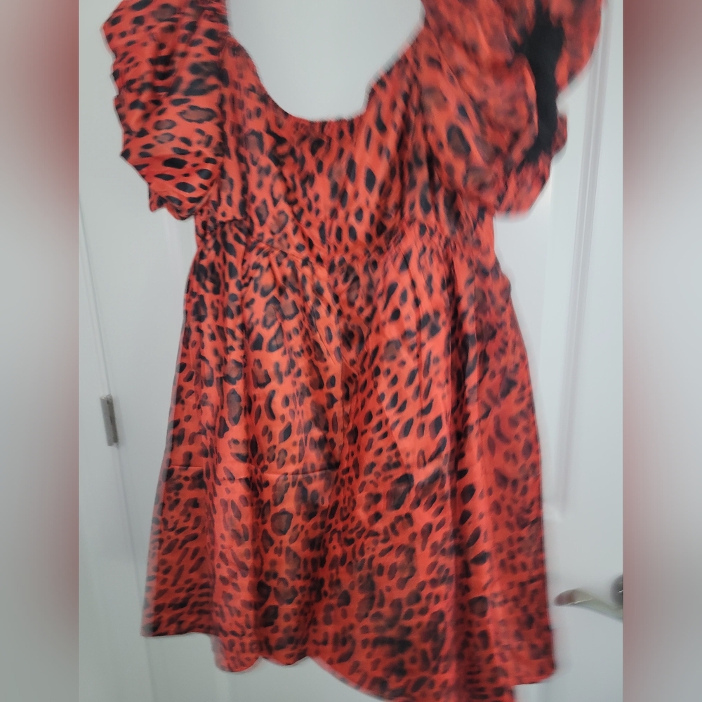Satin Spring Party Dress w/Puff Sleeves